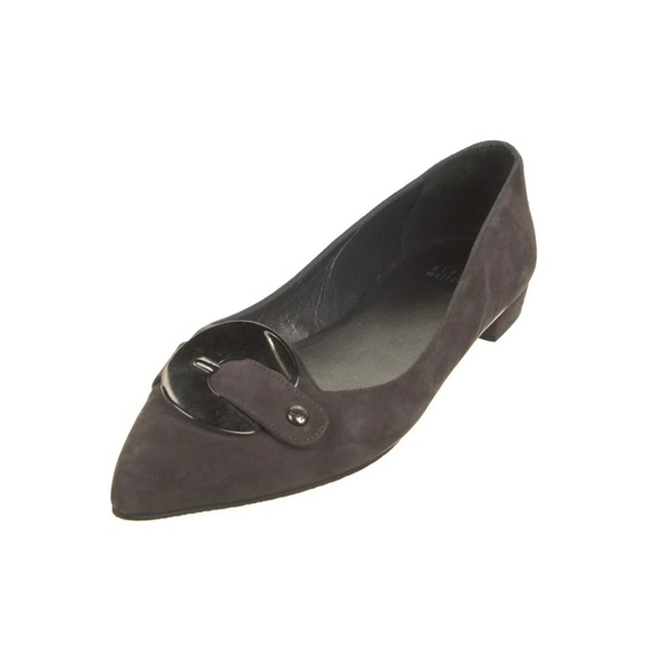 Stuart Weitzman Suede Pointed Toe Flats in Grey Size 9.0 M - Picture 1 of 13